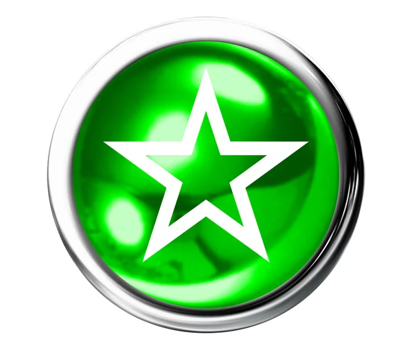 Зелений значок зірочки кнопки — стокове фото