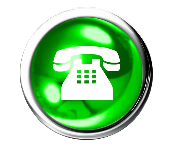 Zelený telefon ikony tlačítko — Stock fotografie