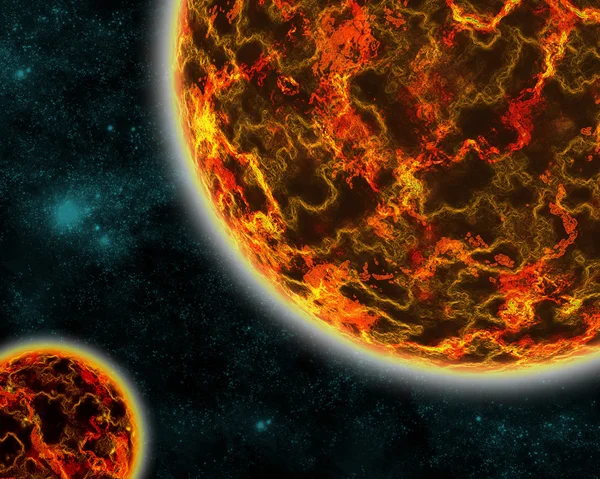 Fantástico planeta vermelho num incêndio — Fotografia de Stock