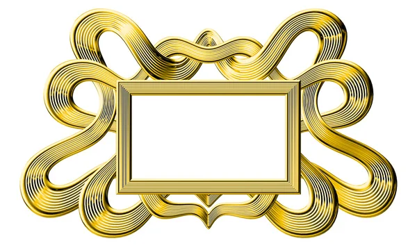 Moldura de ouro isolado no fundo branco — Fotografia de Stock