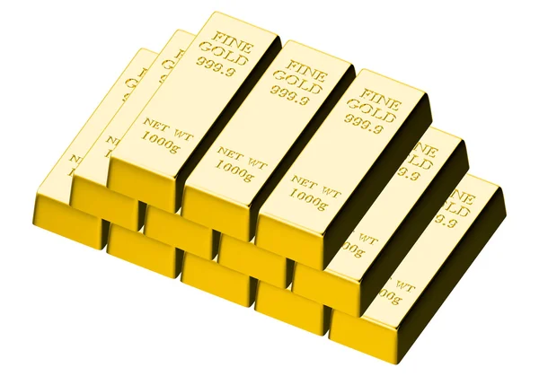 Guld bar isolerad på vit bakgrund — Stockfoto