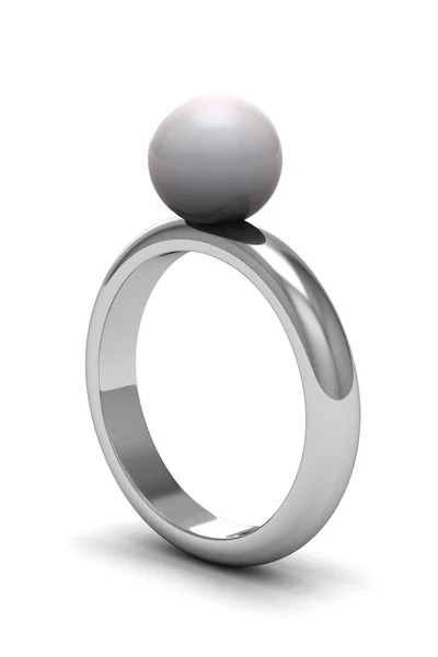 Vacker ring med pärla — Stockfoto