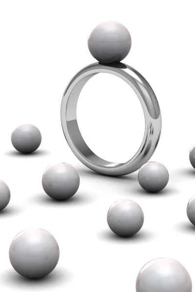 Schöner Ring mit Perle — Stockfoto