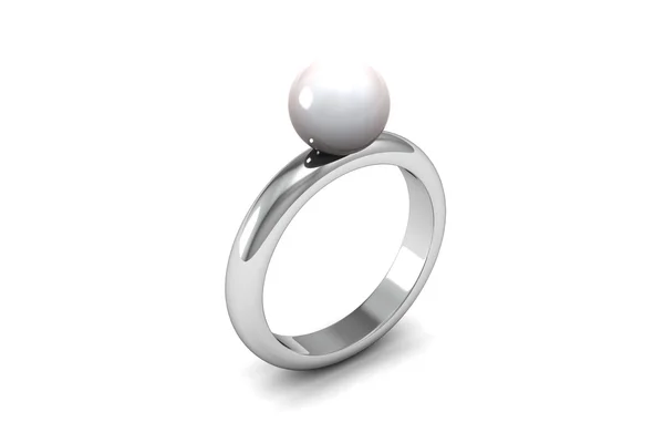 Krásný prsten s perlou — Stock fotografie