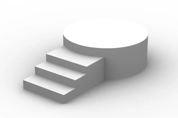 3D-geïsoleerde lege witte podium — Stockfoto