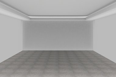 Boş beyaz oda için iç tasarım