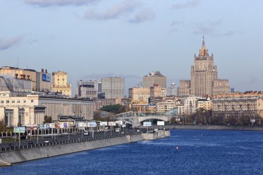 Moscva River and view on centre of Moscow, Russia clipart