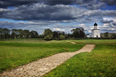 Church of intercession of Holy Virgin on Nerl river clipart