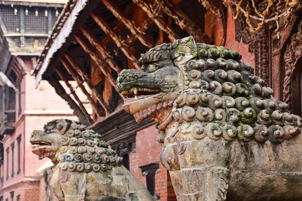 stock image Stone lions in Patan