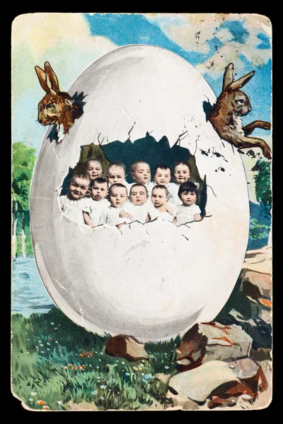 Cartão postal de Páscoa vintage — Fotografia de Stock