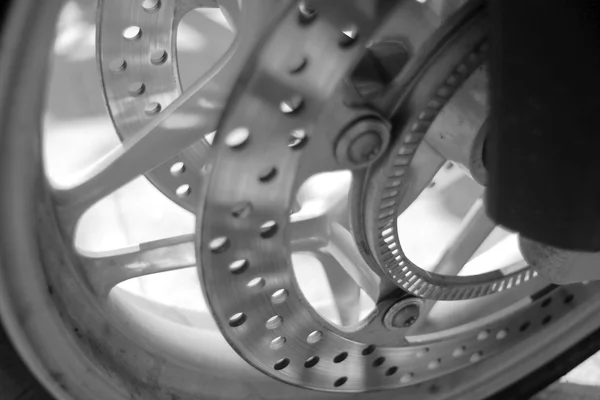 Neue Sport-Bremsscheibe mit Bremsbelag für Motorrad — Stockfoto
