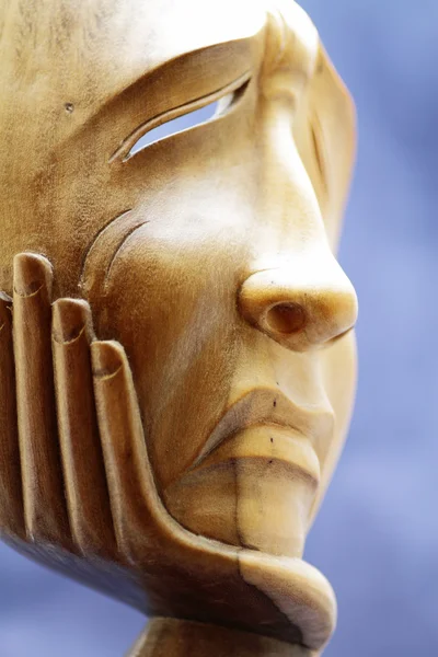 Dřevěná socha vyjadřuje bolest a zklamání Stock Snímky