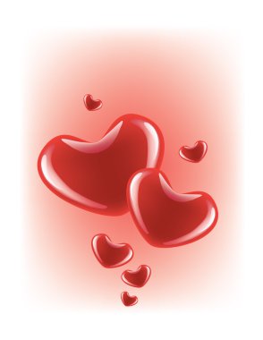 Flying hearts clipart