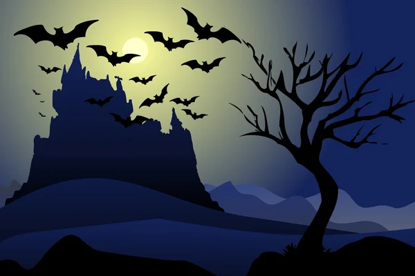 Los murciélagos vuelan por la noche — Archivo Imágenes Vectoriales