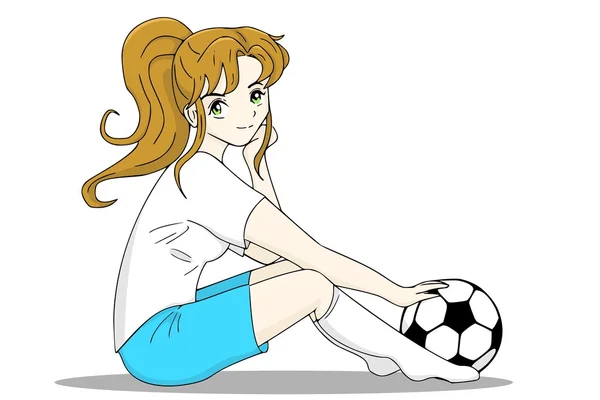Menina de futebol —  Vetores de Stock