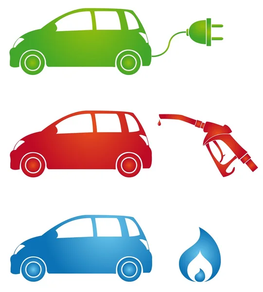 Symbolen voor verschillende brandstoffen — Stockvector