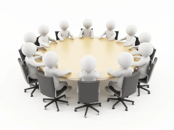 3D sitting in a business meeting — Stock Photo, Image