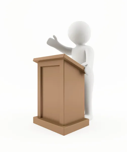 Homem 3D dando um discurso — Fotografia de Stock