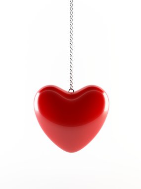 Kırmızı kalp kolye