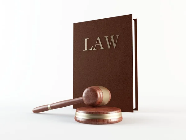 Law book and gavel — Stock Photo, Image