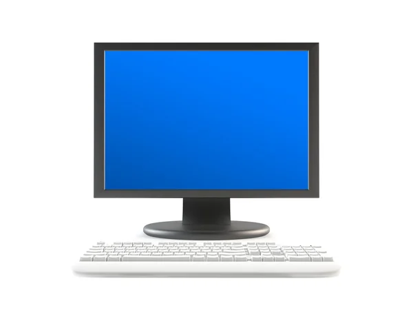 Computermonitor und Tastatur Stockbild