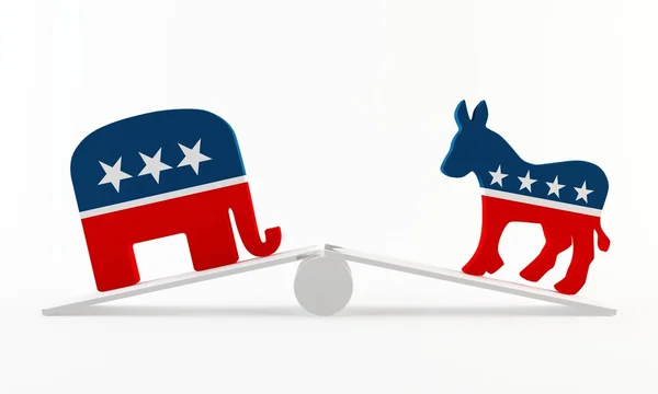 Political imbalance 3D render — Stock Photo, Image