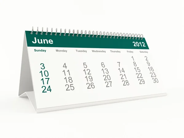 June 2012 calendar — Stock Photo, Image