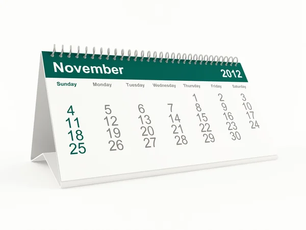 stock image November 2012 calendar