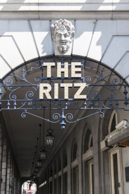 LONDON, UK - APRIL 30: Details of the Ritz hotel entrance. April clipart