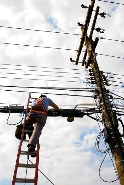 stock image Electricity worker