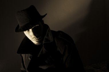 Noir detective. clipart