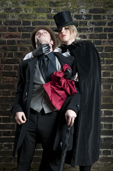Lady Ripper ellopta piros zsebkendőt — Stock Fotó