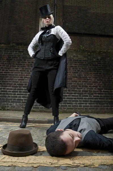 Ripper і жертва — стокове фото