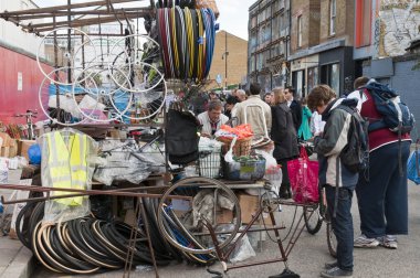 bricklane market Bisiklet ahır. Londra, 17 Kasım 2009 Salı