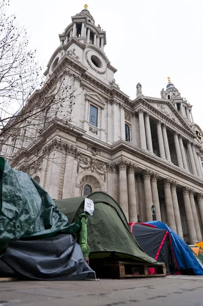 Tent City fuera de la Catedral de Saint Pauls, Londres, 2012 — Foto de Stock