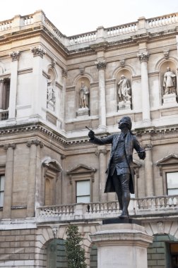 Statue of Sir Joshua Reynolds at the Royal Academy of Arts clipart