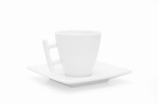 Weiße Kaffeetasse oder Tasse isoliert auf weißem Hintergrund — Stockfoto