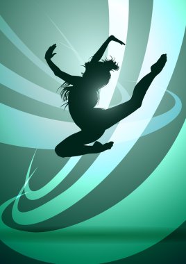 Silhouettes gymnastics clipart