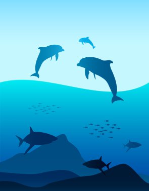 Dolphins jumping clipart