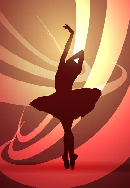 Silhouette di una ballerina — Vettoriale Stock