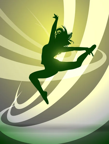 Siluet vektör kız jimnastikçiler — Stok Vektör
