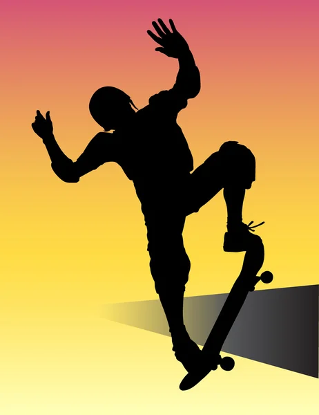 Silhouettes de skateboarder — Image vectorielle