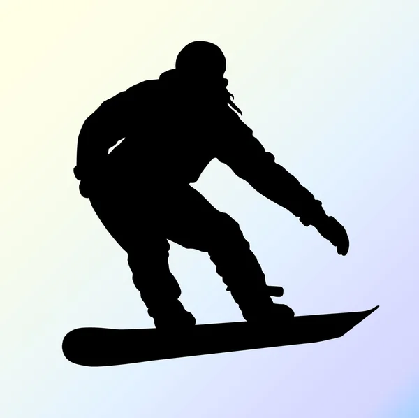 滑雪剪影 — 图库矢量图片
