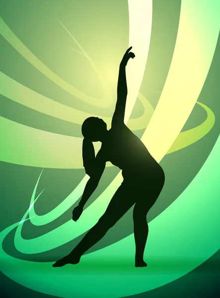 女体操运动员的身影 — 图库矢量图片