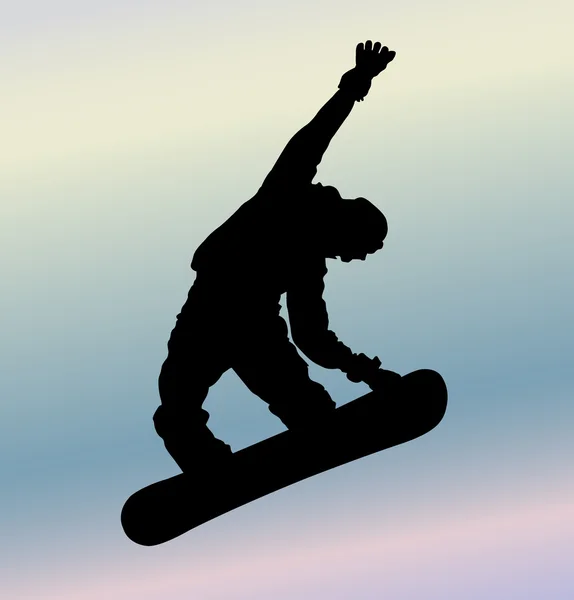 Snowboarden silhouet vector — Stockvector