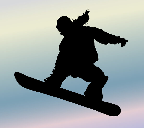 Snowboarding silhouette