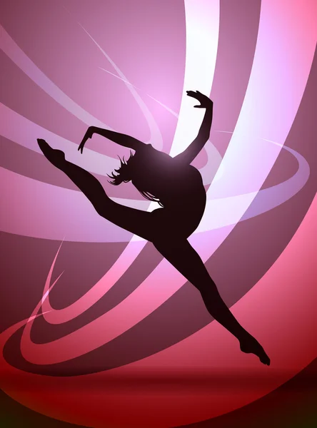 Femme gymnaste, silhouette — Image vectorielle