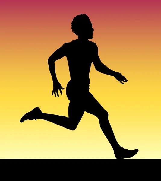 Vector silhouette runner — Stock Vector