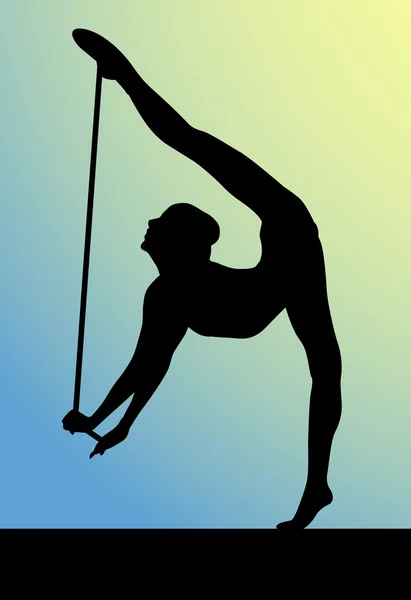 Силуэты гимнастики — стоковый вектор
