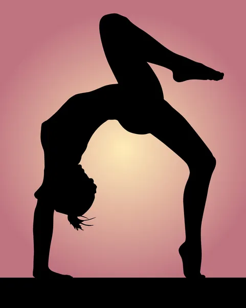 Silhouettes gymnastique — Image vectorielle